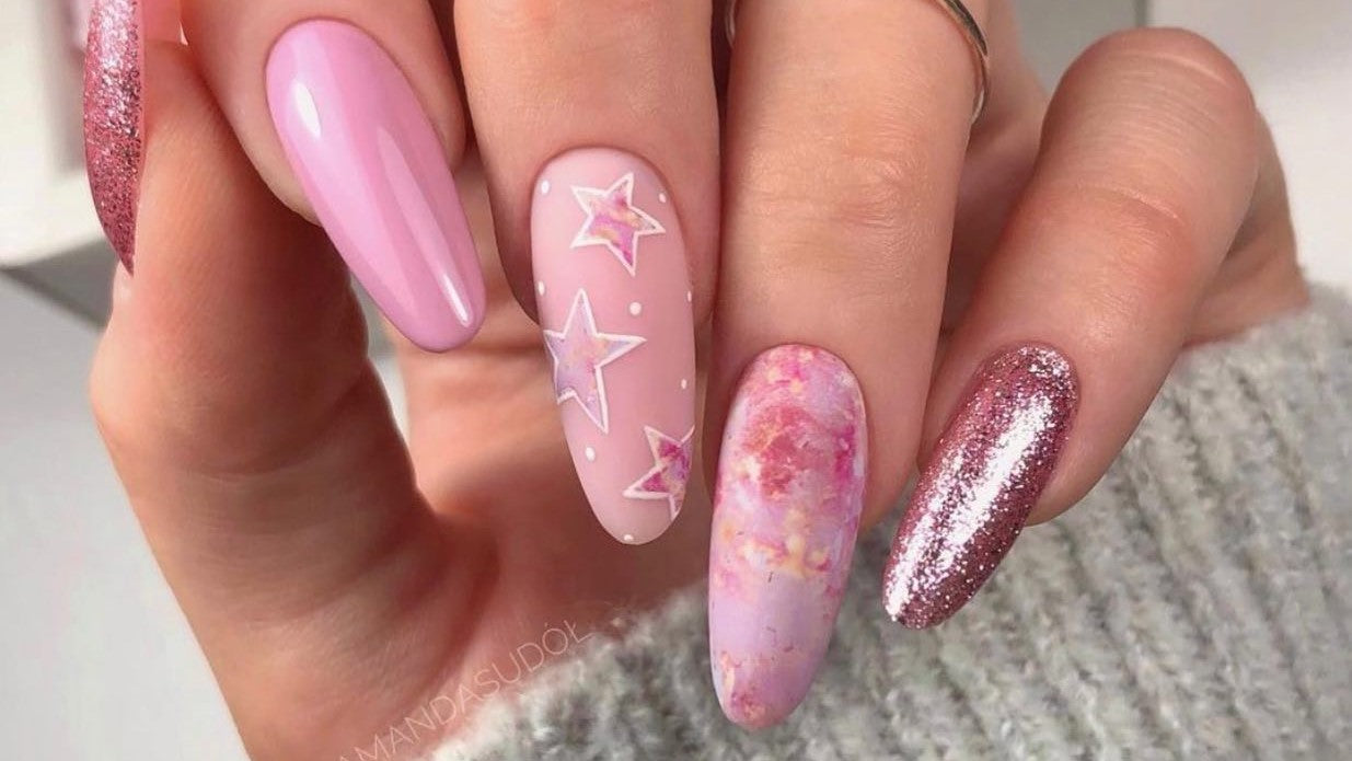 neutral pink nail designs