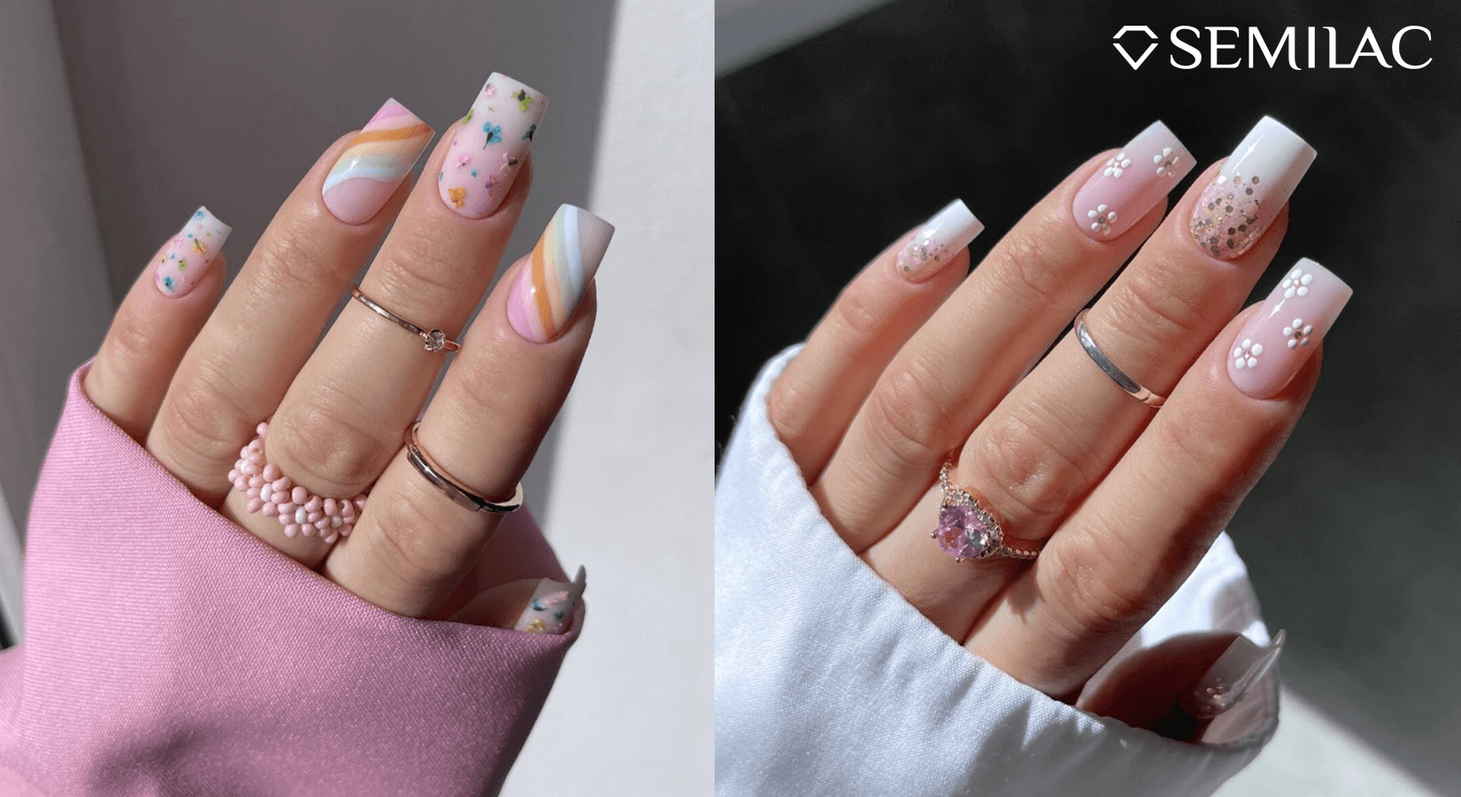 Elegant Maroon Floral Tip Nail Look