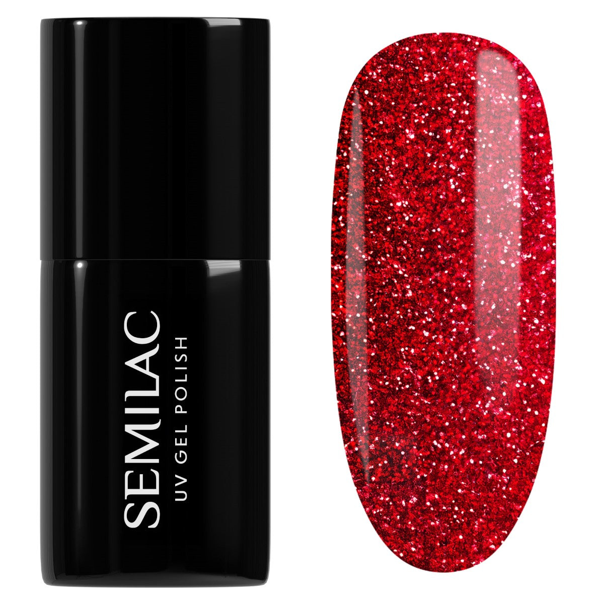 Semilac 318 Burgundy Red Glitter UV Gel Polish