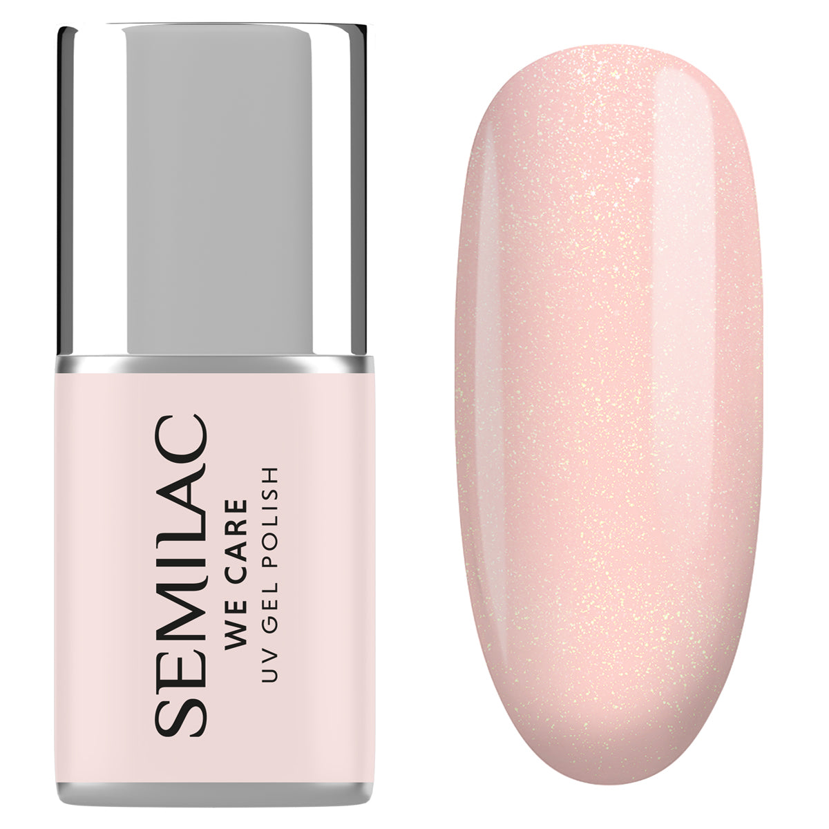 Semilac One Step 3in1 We Care UV Gel Polish 258 Naked Glitter Peach 11ml