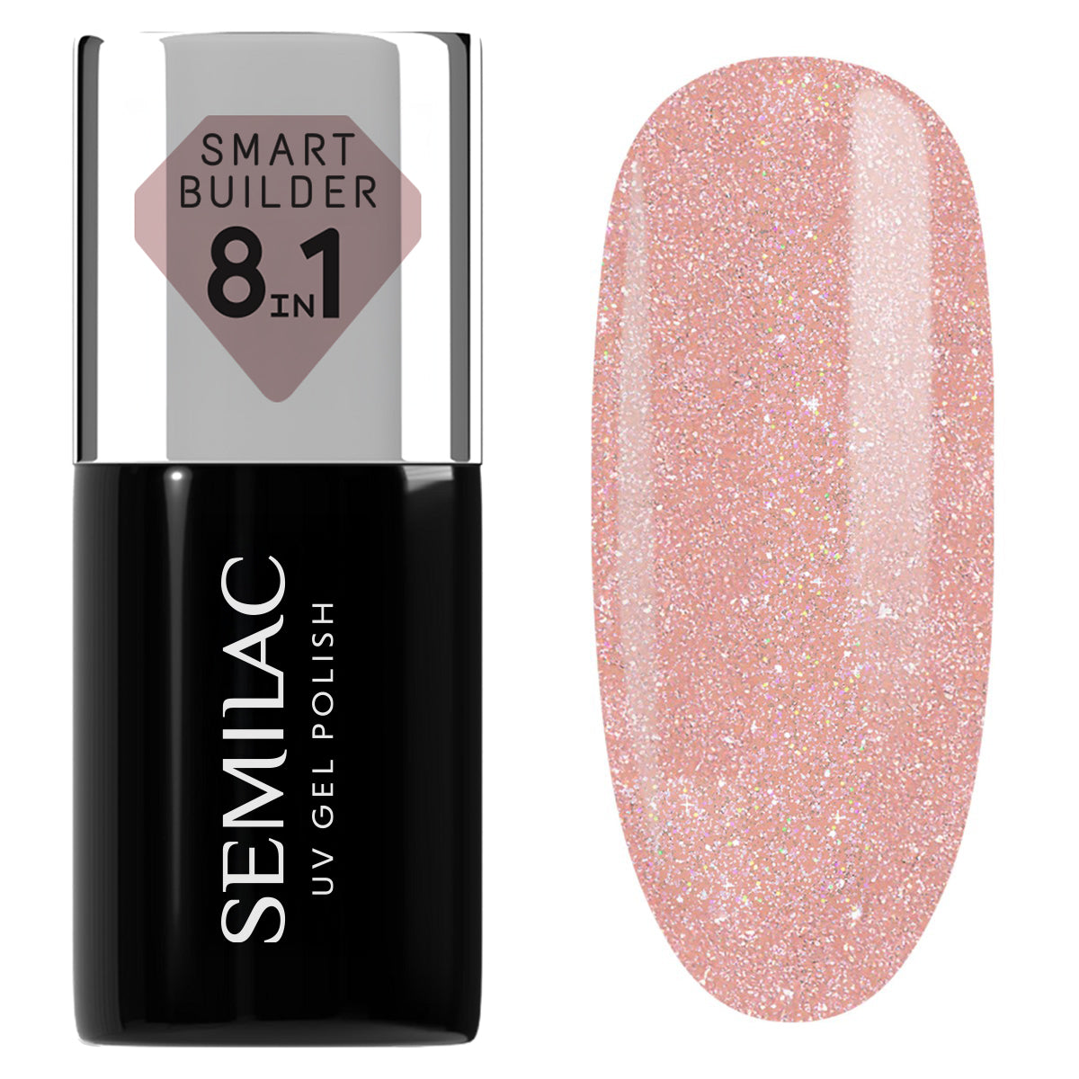 Semilac Smart Builder 804 Glitter Soft Beige - Builder Gel in a Bottle