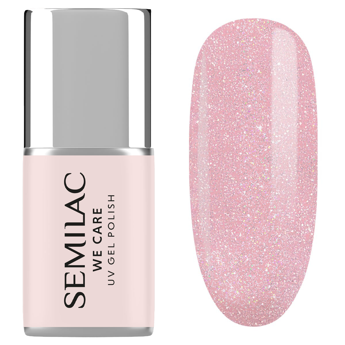 Semilac Extend Care 5in1 805 Glitter Dirty Nude Rose 11ml - Builder Gel in a Bottle