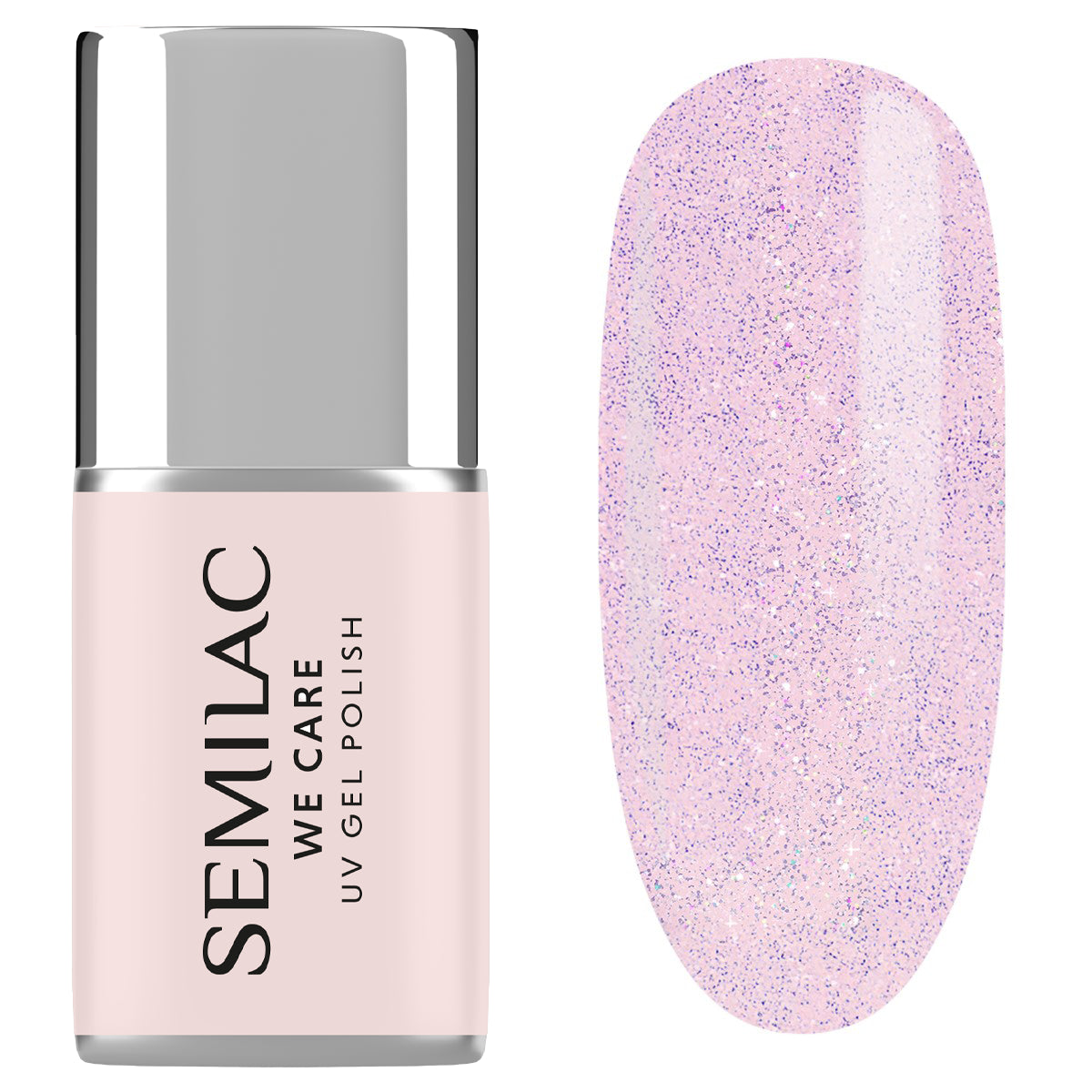 Semilac Extend Care 5in1 806 Glitter Delicate Pink 11ml - Builder Gel in a Bottle
