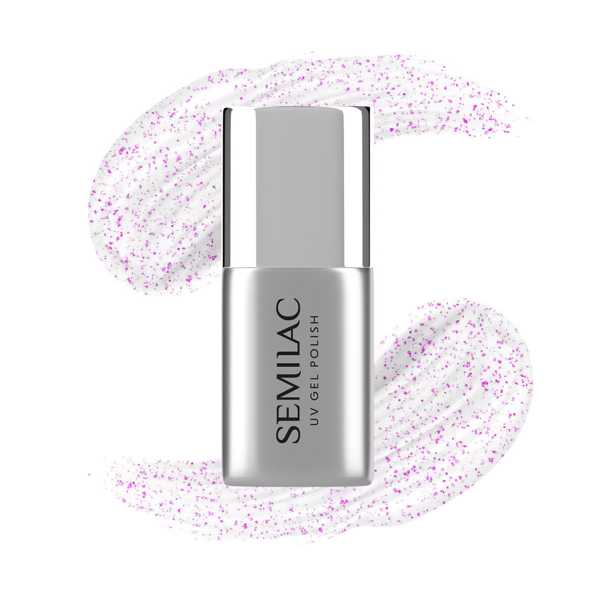 Semilac Top Coat No Wipe Sparkling Pink T17 UV Gel 7ml - Semilac UK