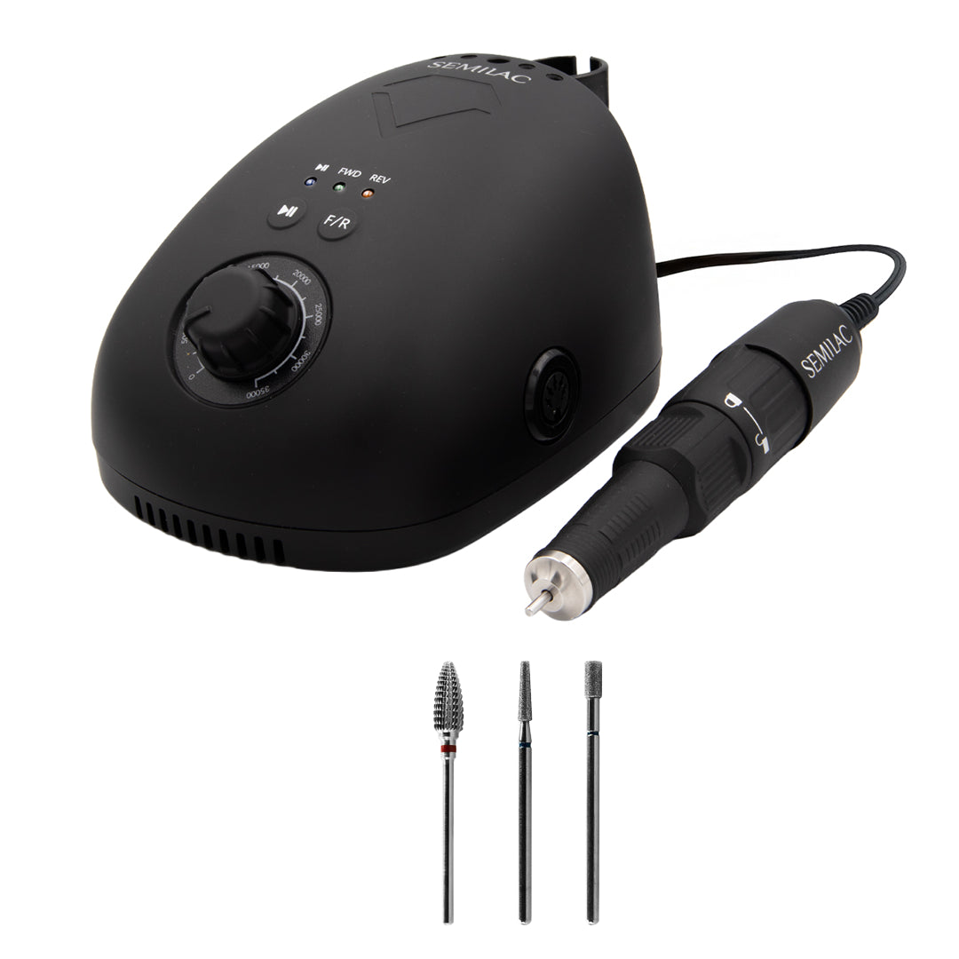 Semilac Nail Drill Starter Set Black Drill 65W + Drill Bits