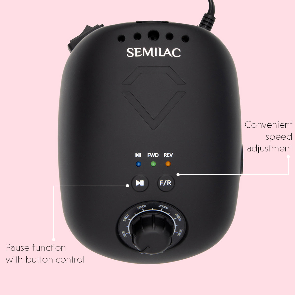 Semilac Nail Drill 65W v2 - Professional Electric E-File (Black)