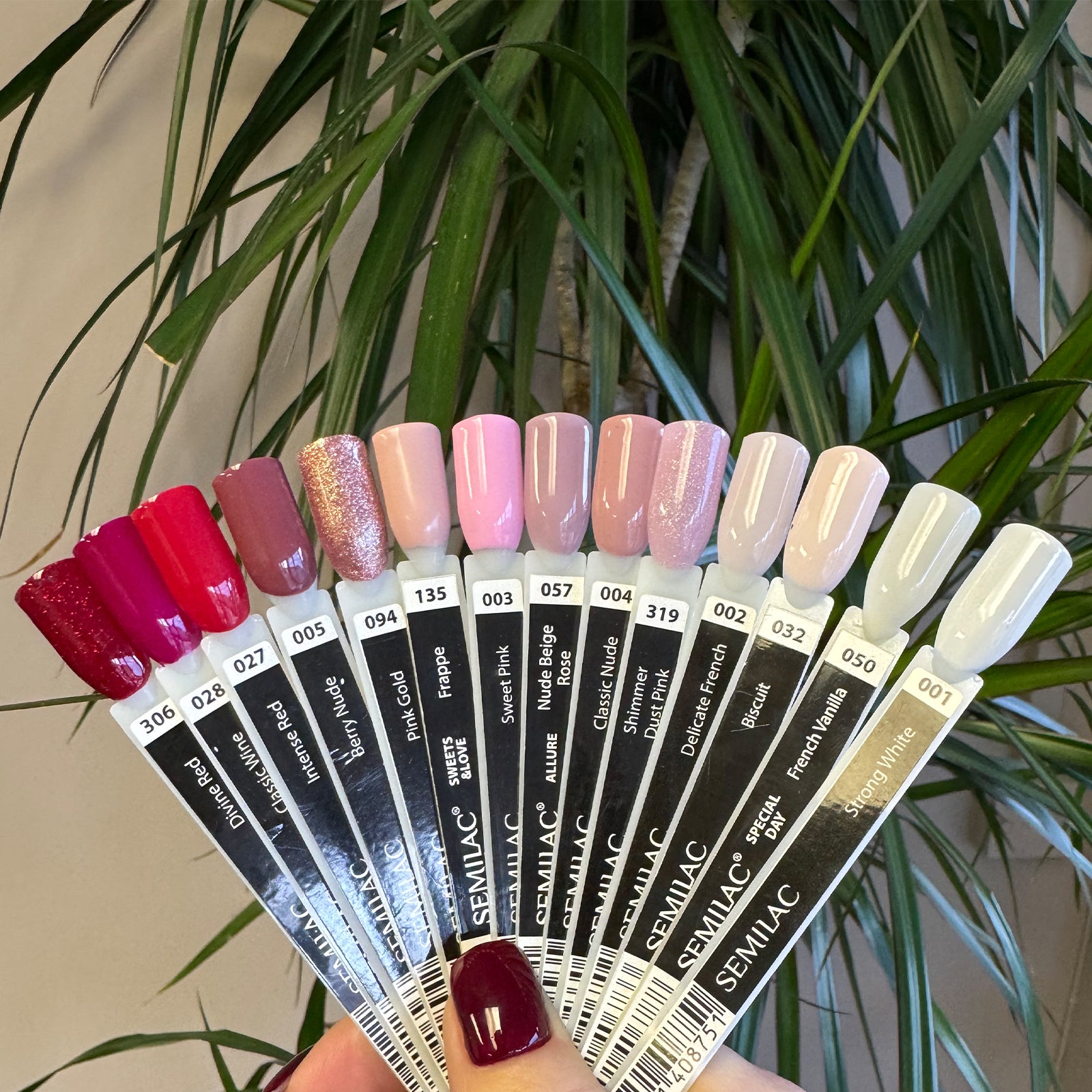 Semilac 14 x Red & Nude Colours Set + FREE Colour Swatches