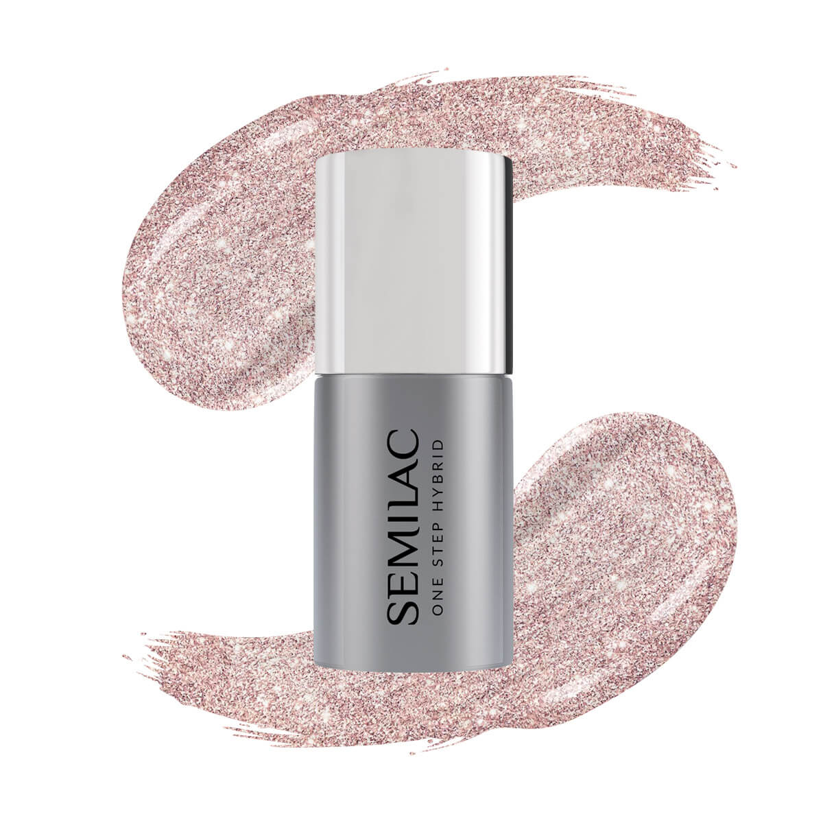 Semilac One Step Gel Polish Bottle 5ml 245 Glitter Pink Beige - Semilac UK