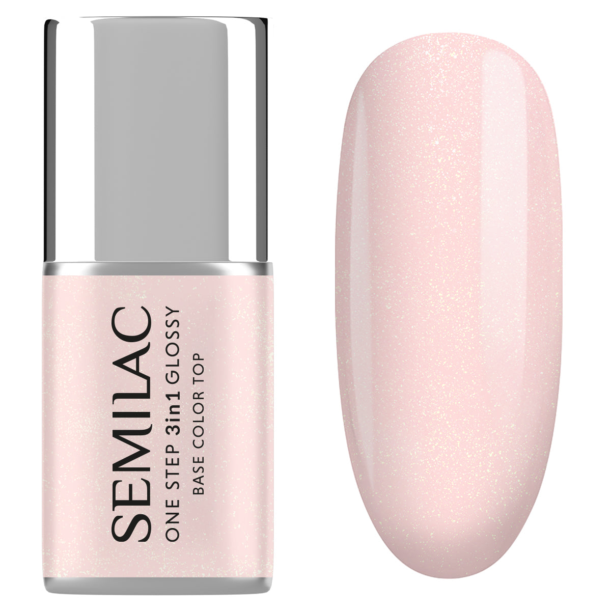 Semilac One Step Gel Polish Bottle 5ml 257 Naked Glitter Rose