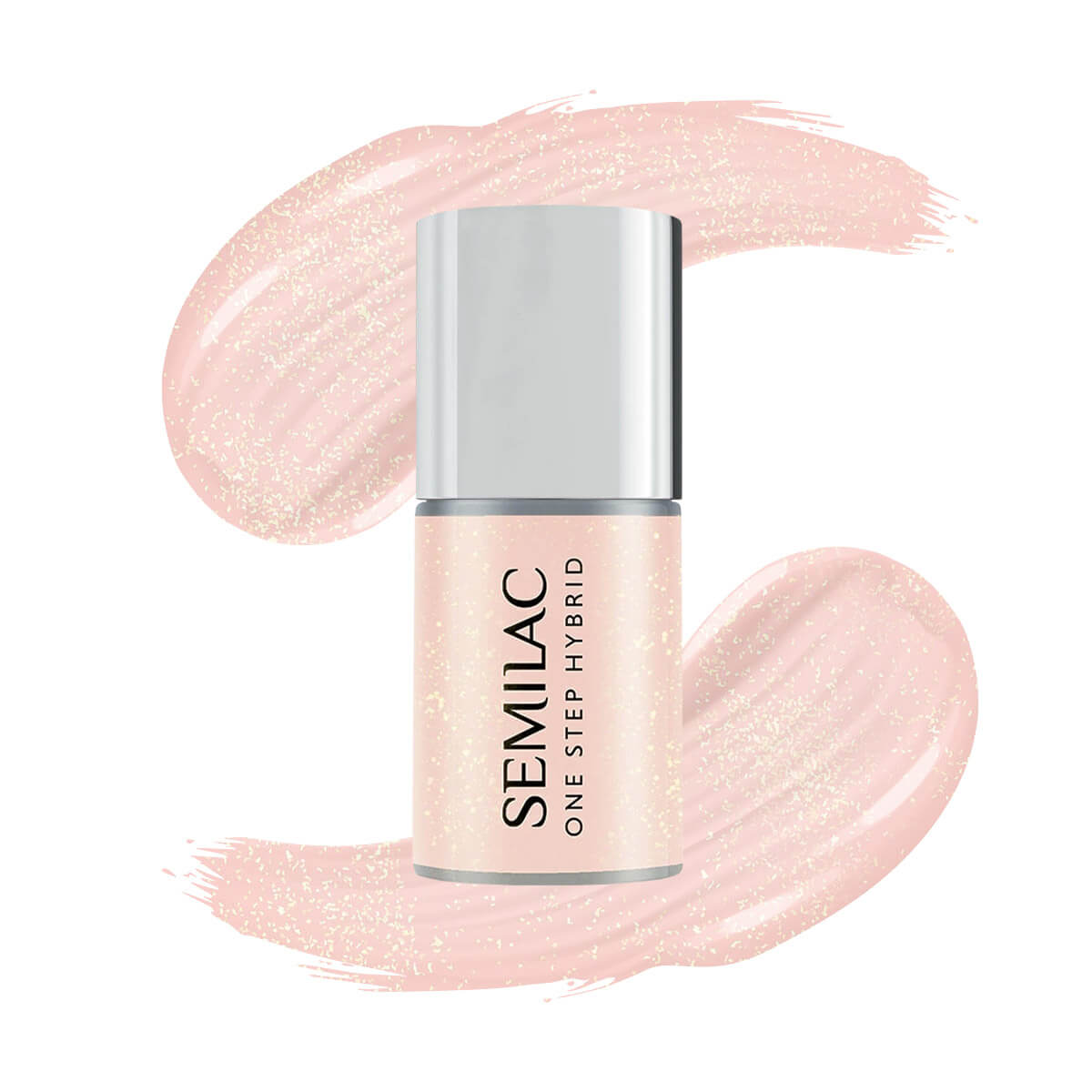 Semilac One Step Gel Polish Bottle 5ml 258 Naked Glitter Peach - Semilac UK