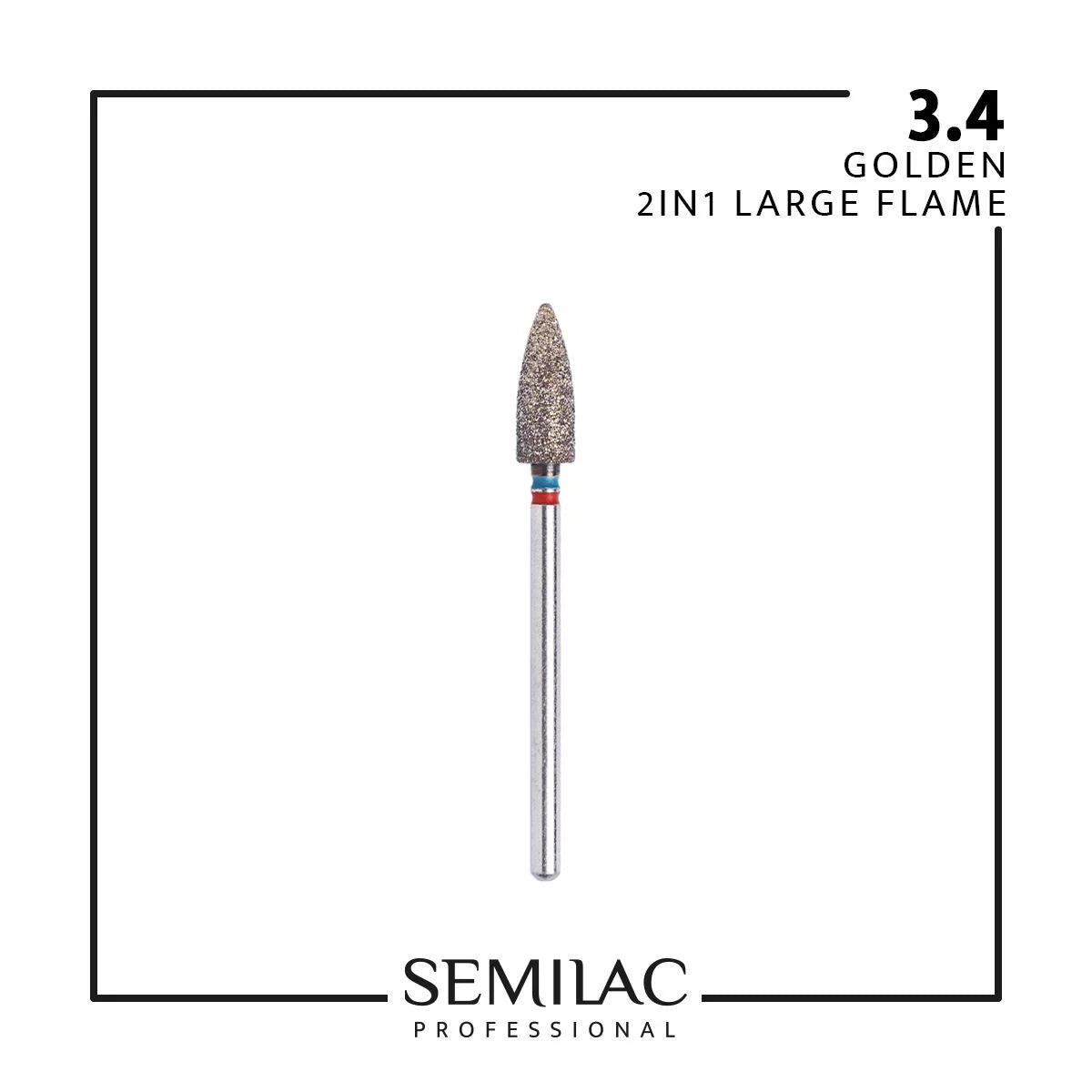 Semilac Professional Drill Bit 3.4 Golden 2in1 Large Flame
