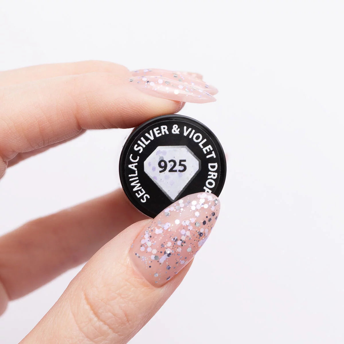Semilac 925 Silver & Violet Drops UV Gel Polish