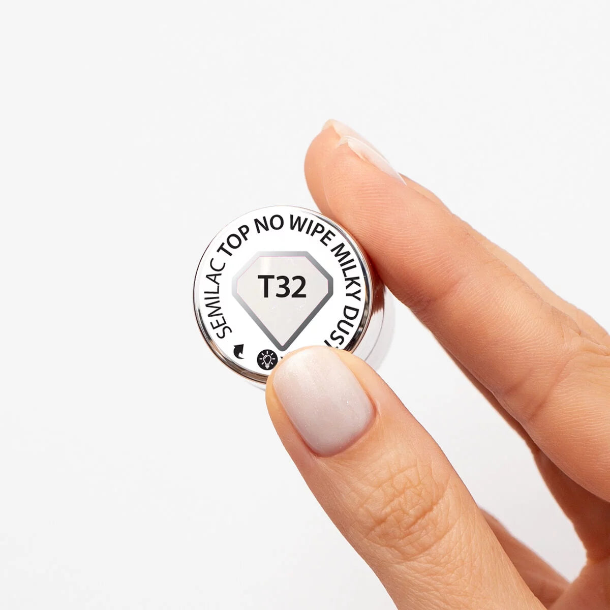 Semilac Top Coat No Wipe Milky Dust T32 UV Gel Polish