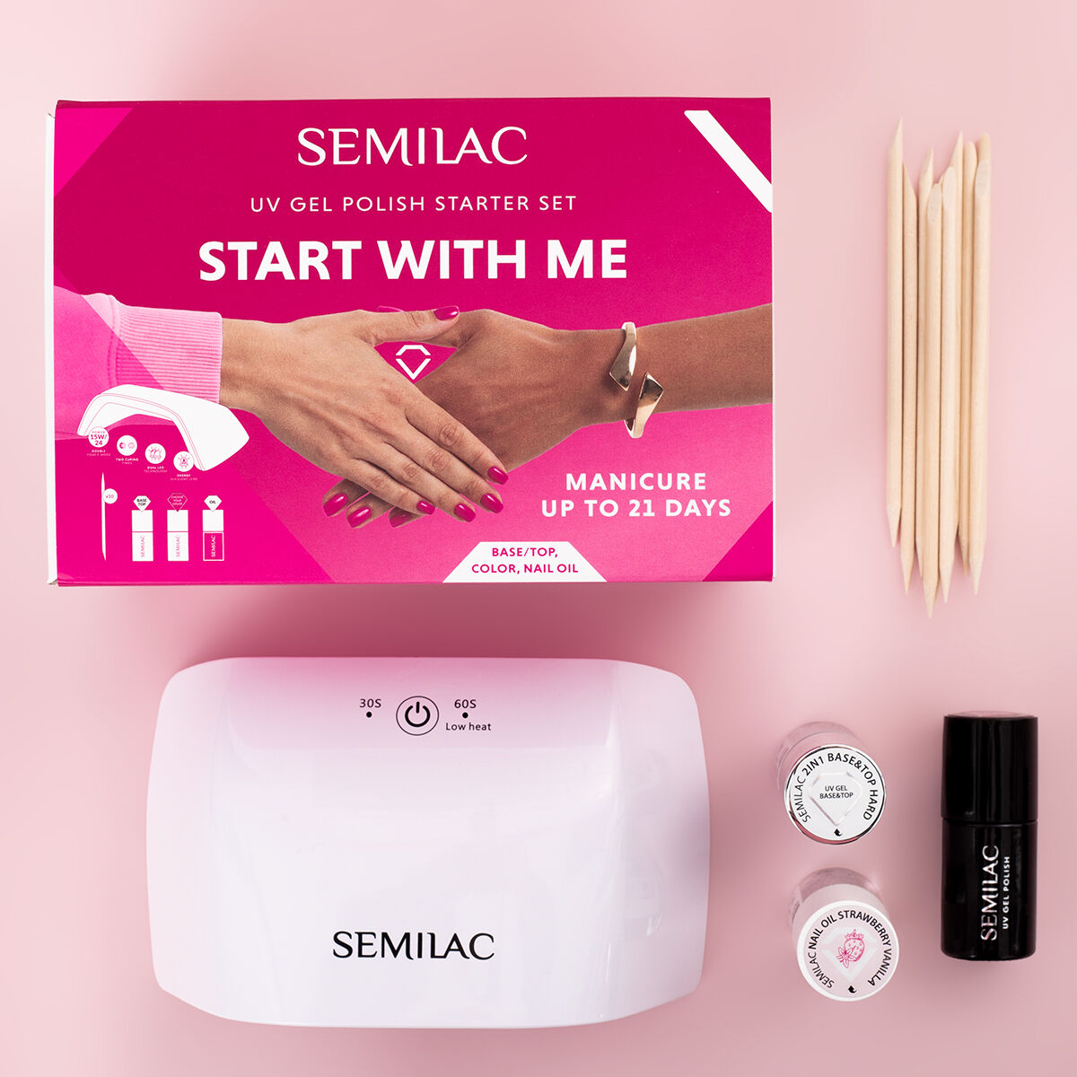 Semilac Start With Me Set with 15W/24 UV Led Lamp