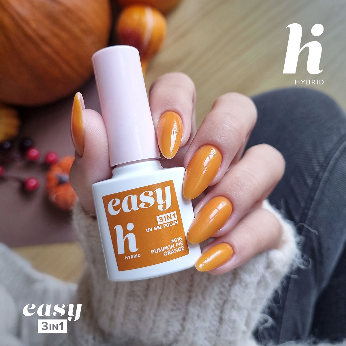 Hi Hybrid 616 EASY 3in1 Pumpkin Pie Orange UV Gel Polish 5ml