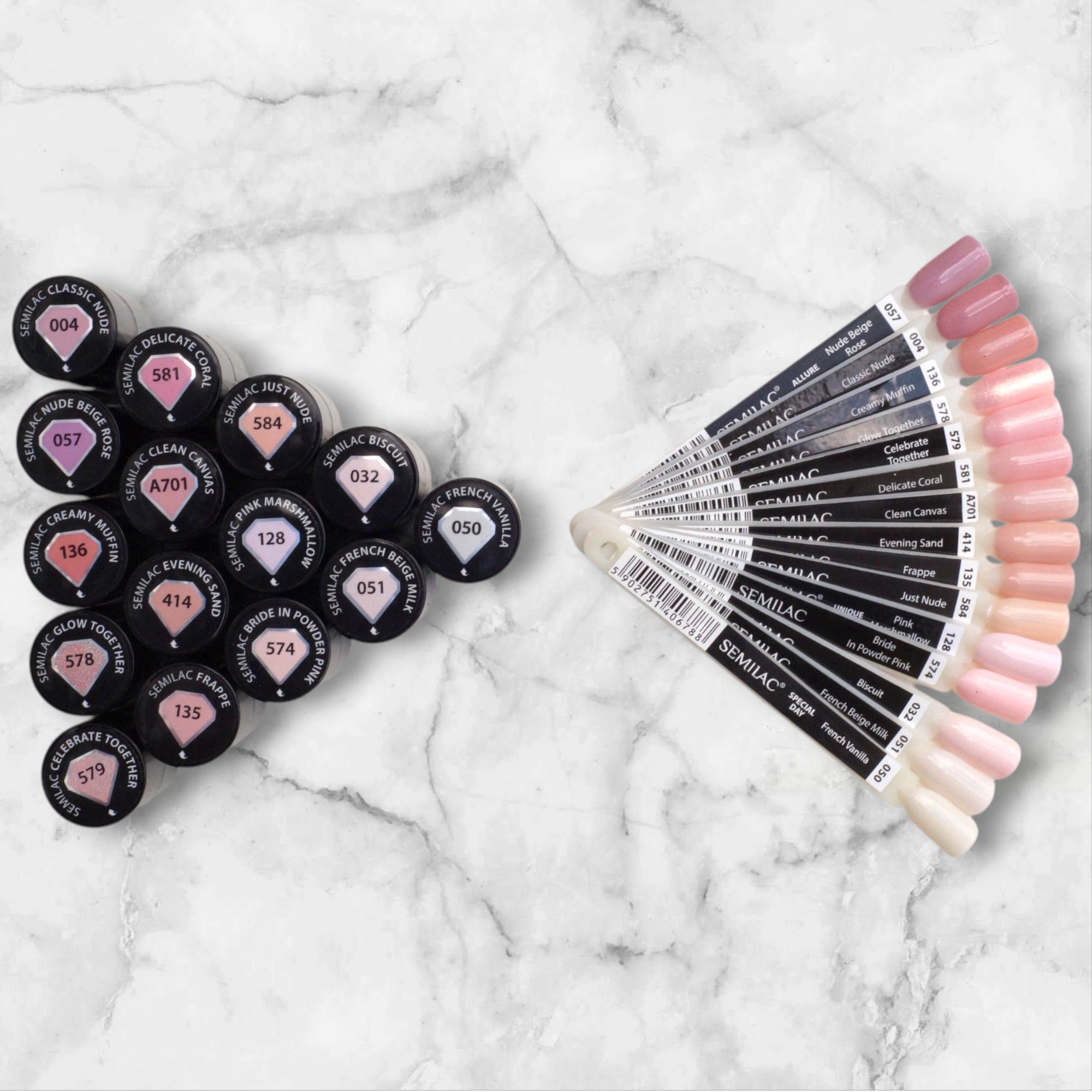 Semilac 15 x Nude Colours Set + FREE Colour Swatches