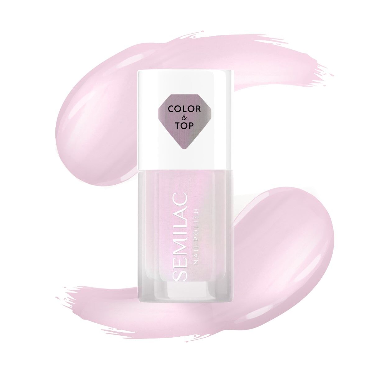 Semilac Top 2in1 Pink Glow Classic Nail Polish 7 ml