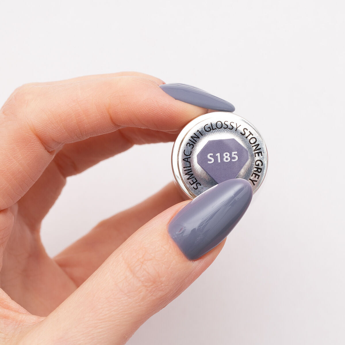 Semilac One Step Gel Polish Bottle S185 Stone Grey Glossy