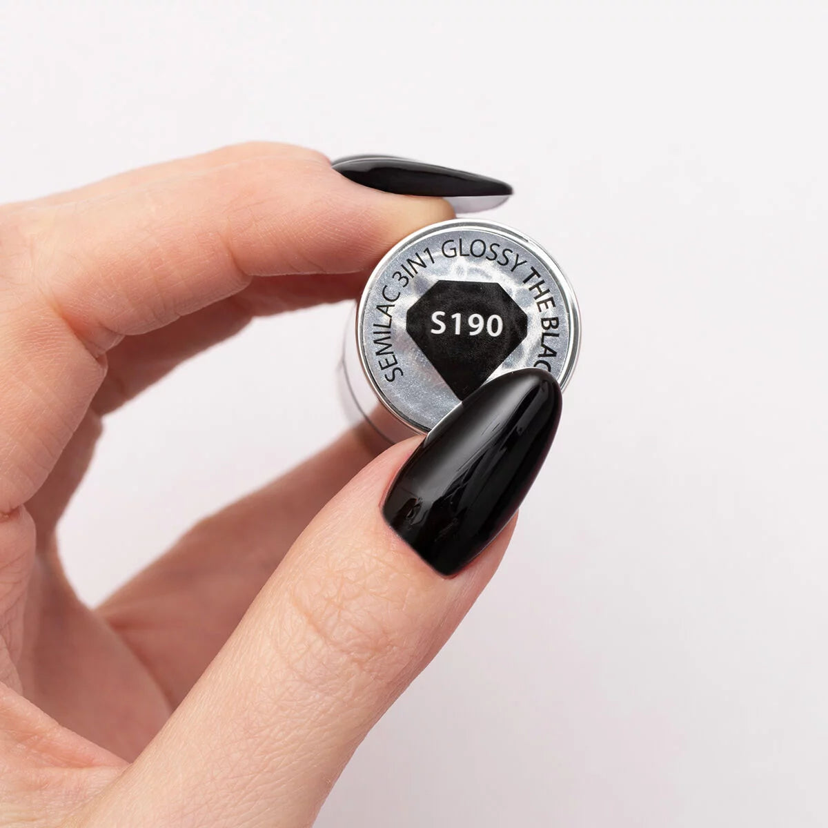 Semilac One Step Gel Polish Bottle S190 The Black Glossy