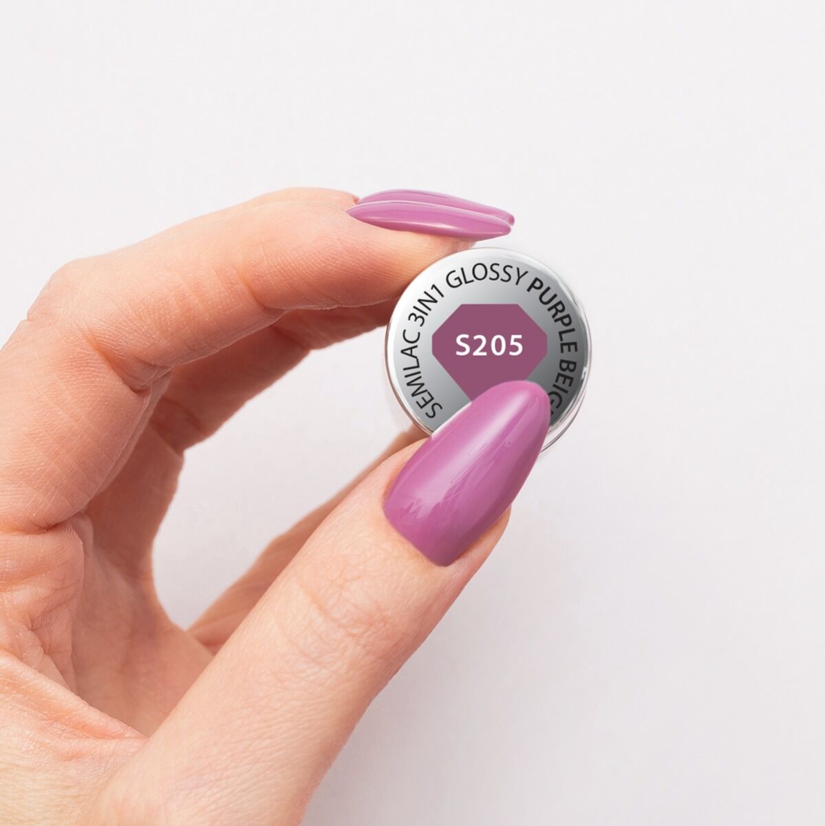 Semilac One Step Gel Polish Bottle S205 Purple Beige Glossy