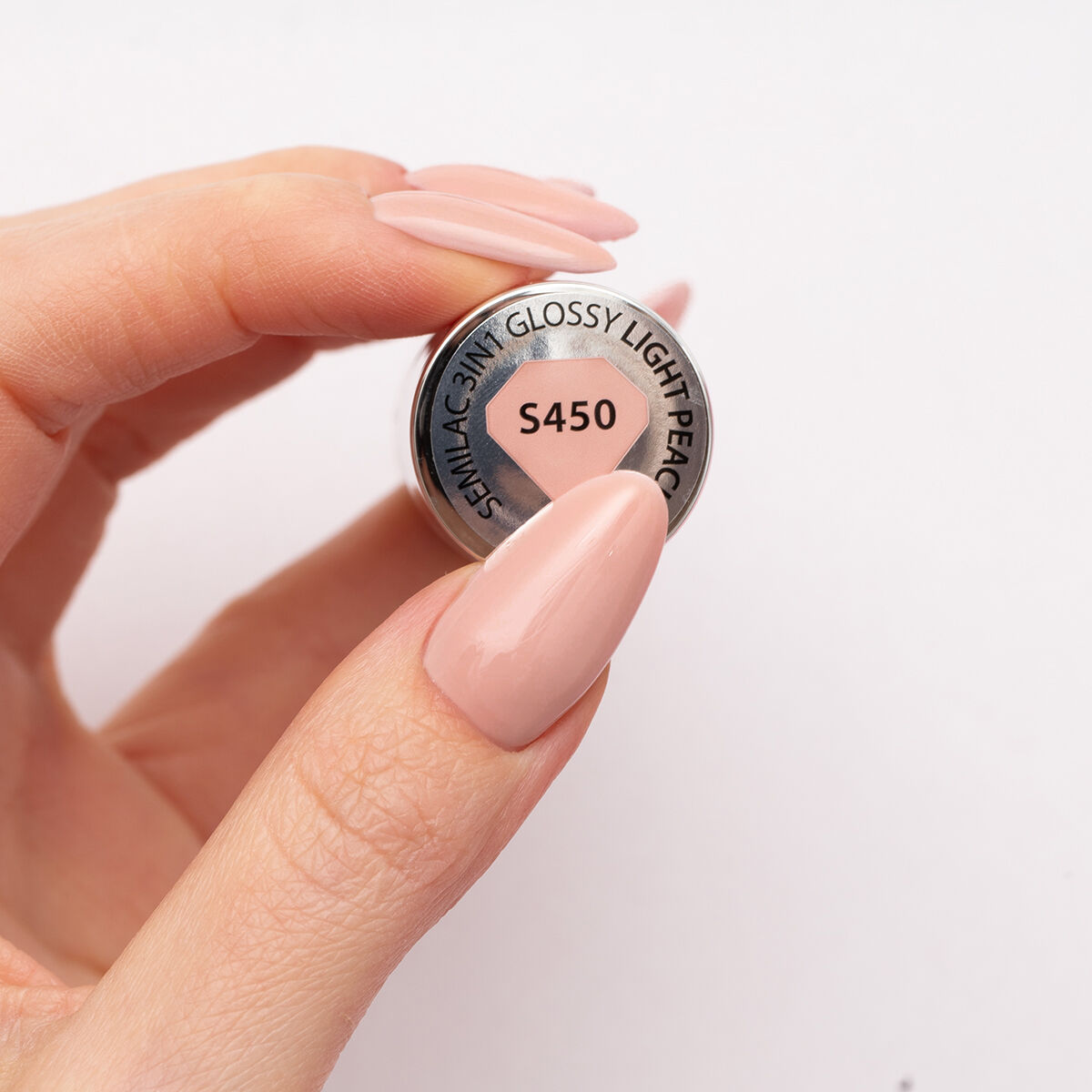 Semilac One Step Gel Polish Bottle S450 Light Peach Glossy