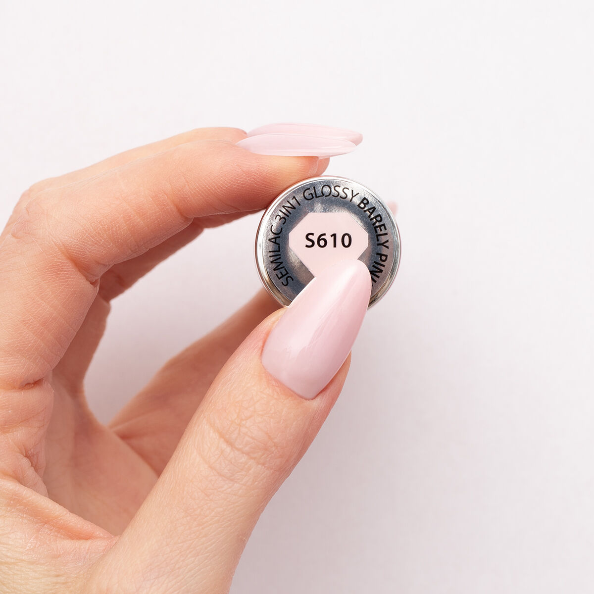 Semilac One Step Gel Polish Bottle S610 Barely Pink Glossy