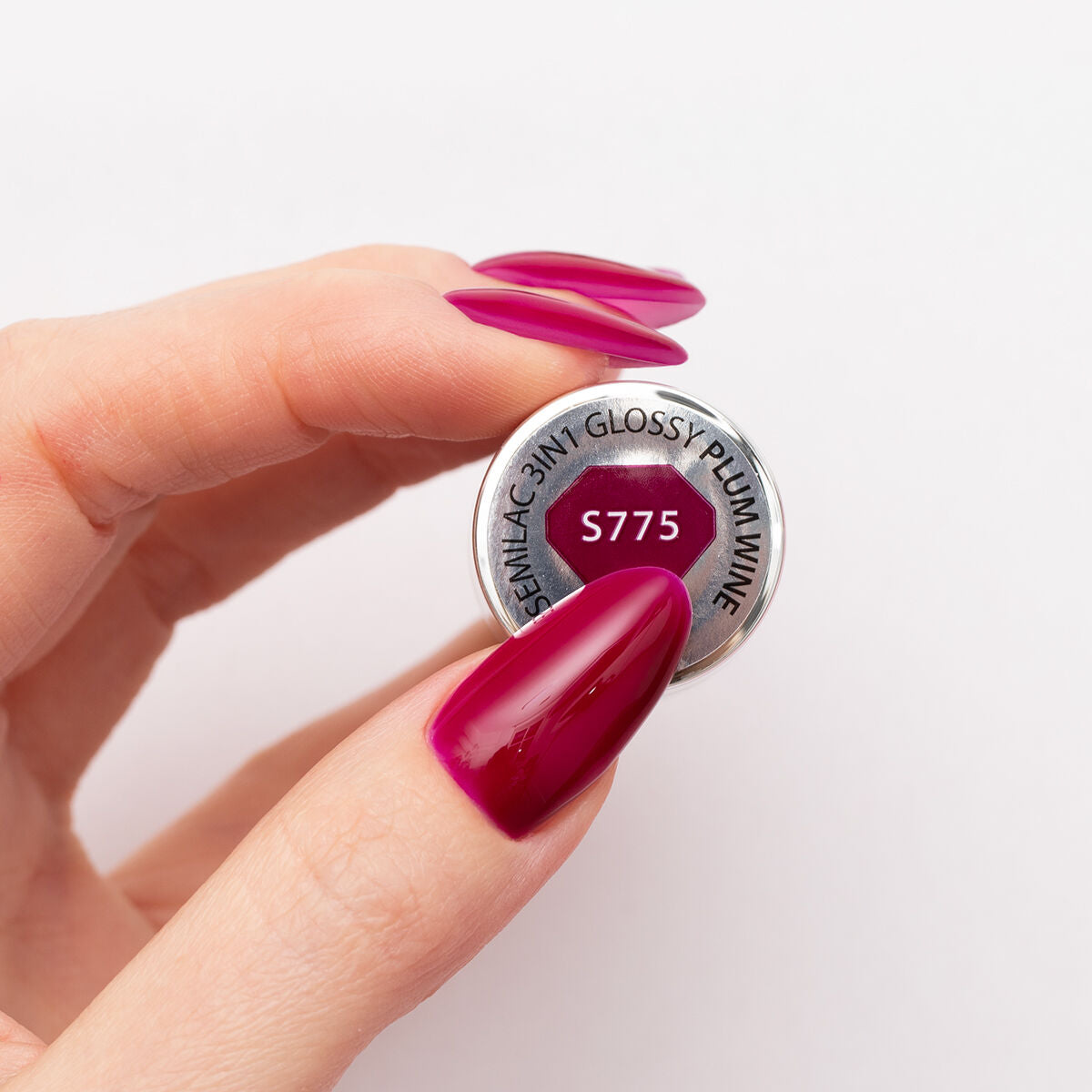 Semilac One Step Gel Polish Bottle S775 Plum Wine Glossy