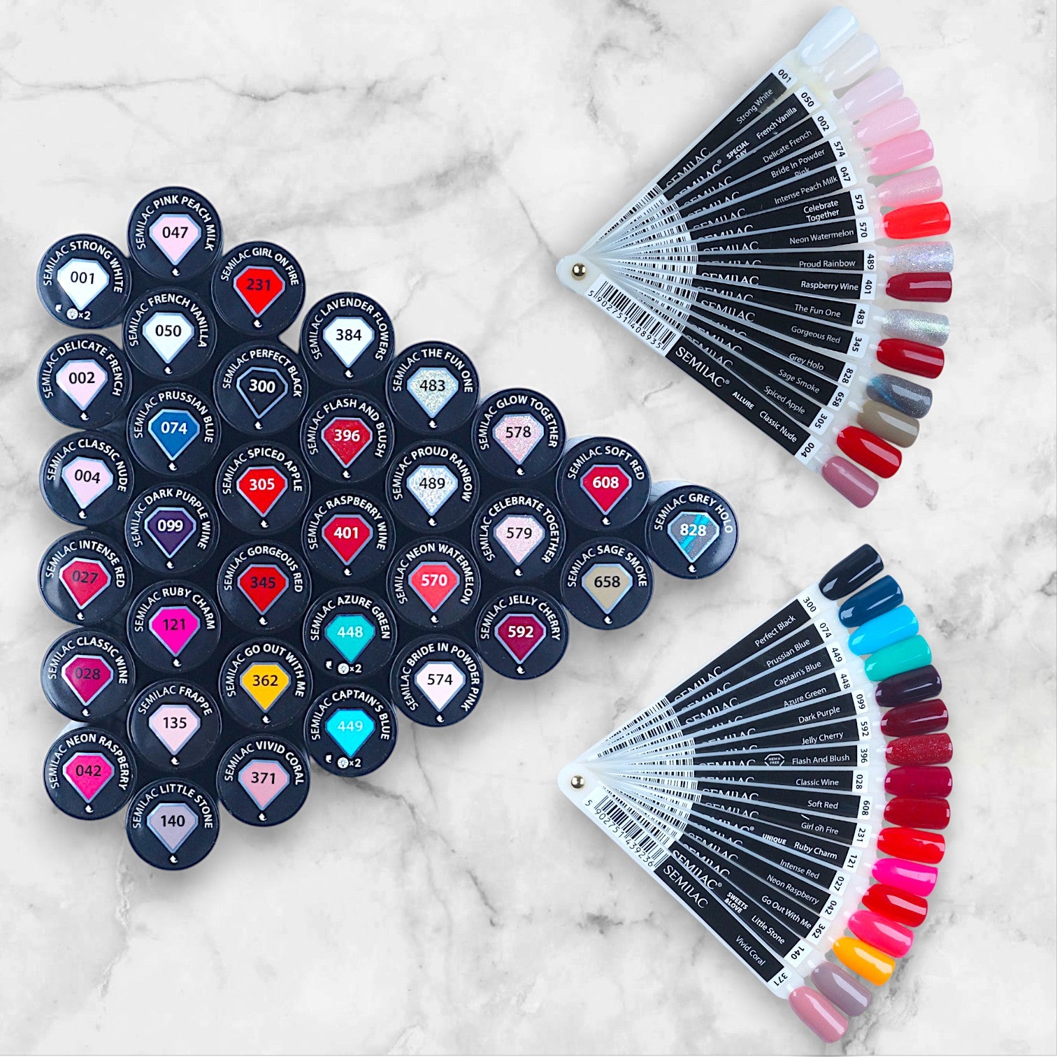 Semilac Starter 34 Shade Colours Set + FREE Colour Swatches