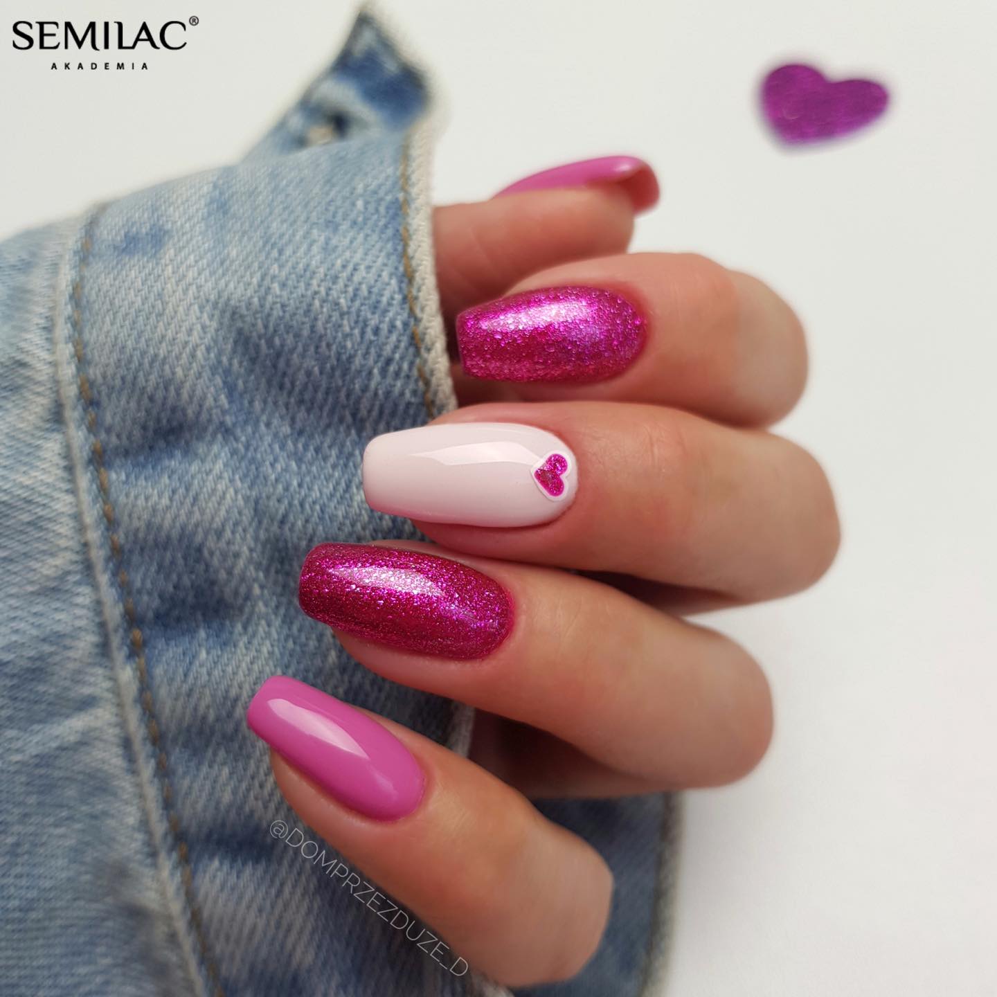 Semilac 348 Charming Ruby Glitter UV Gel Polish 7ml - Semilac Shop