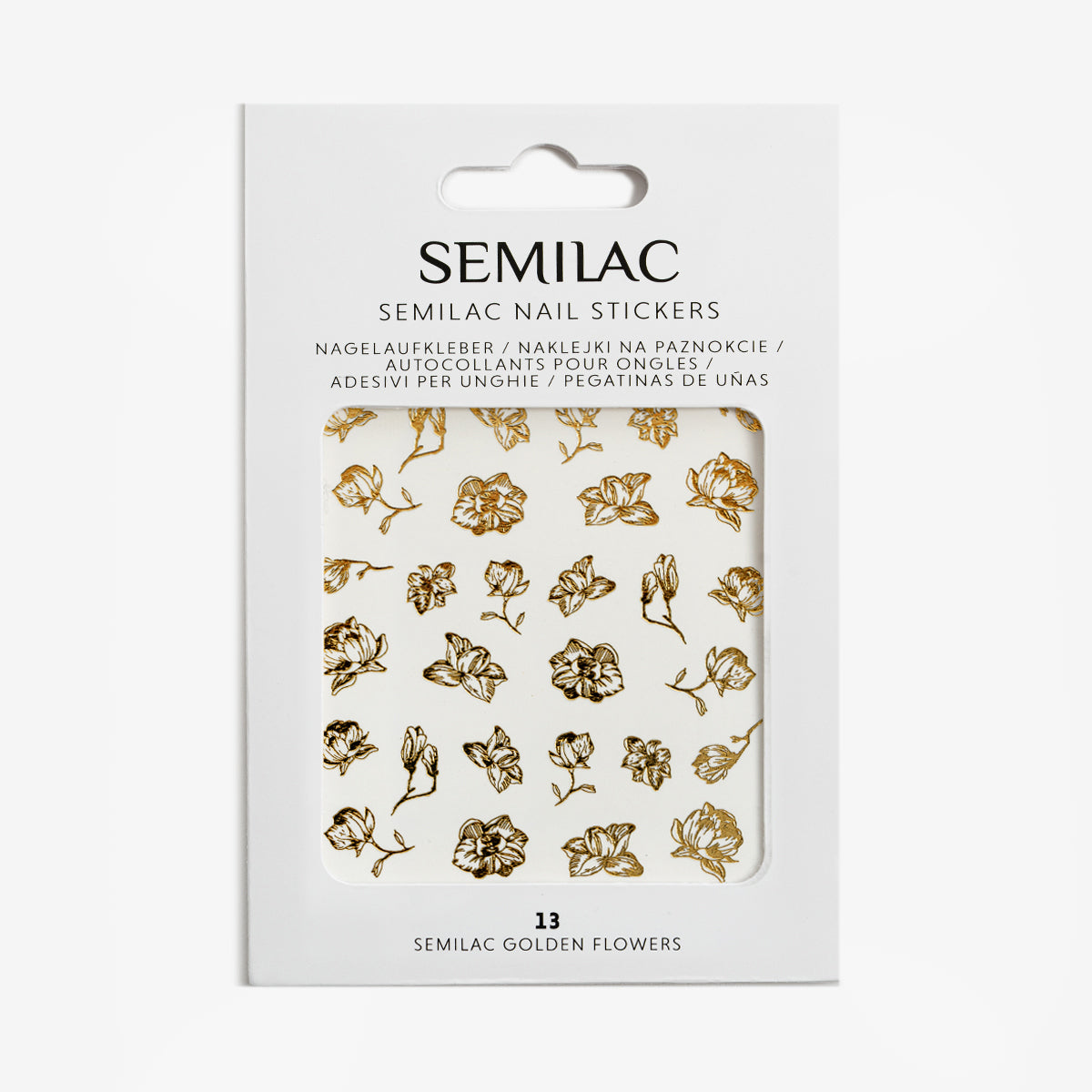 Semilac Golden Flowers 3D Nail Stickers 13 - Semilac UK