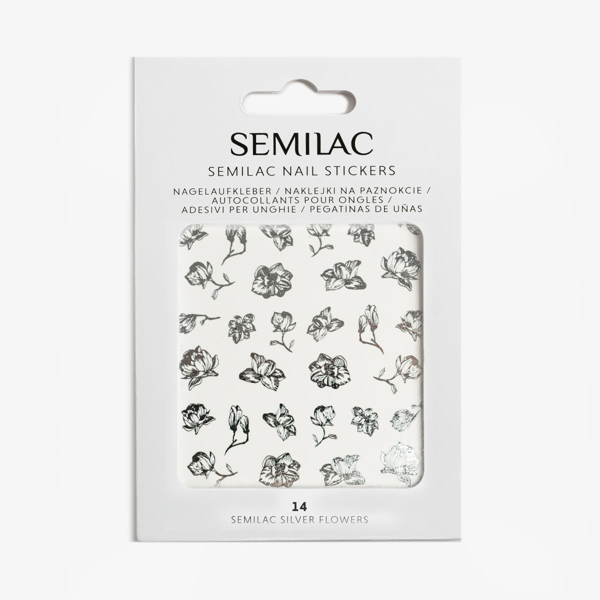 Semilac Silver Flowers 3D Nail Stickers 14 - Semilac UK
