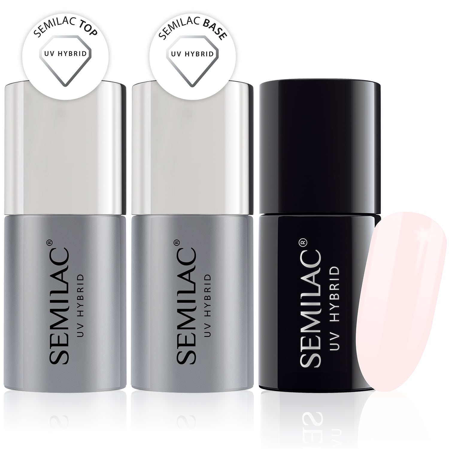 Semilac Base + Top + 162 Creamy Cookie UV Gel Polish Set - Semilac UK