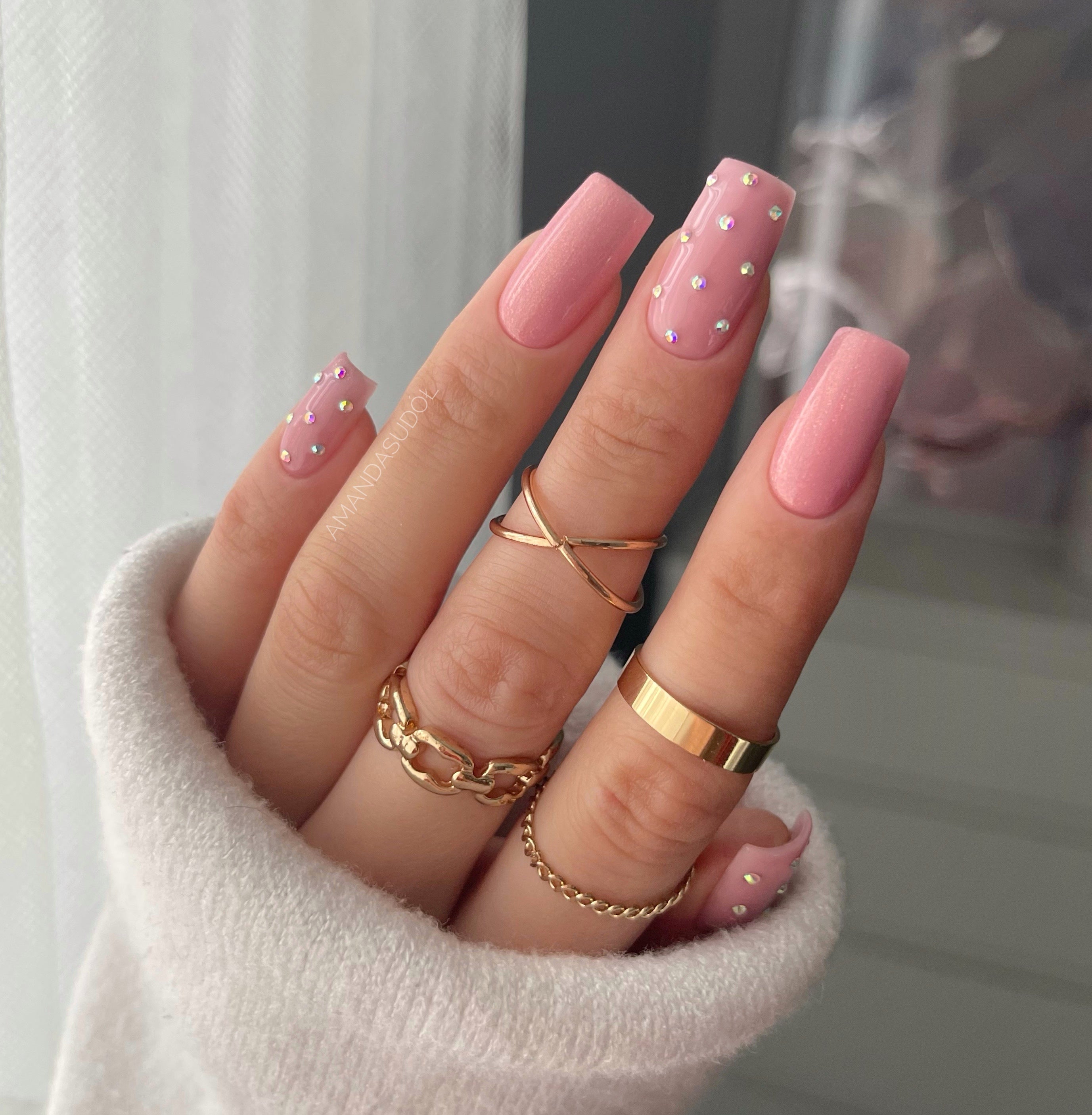 Semilac 376 Shimmer Stone Pink Diamond UV Gel Polish 7ml - Semilac UK