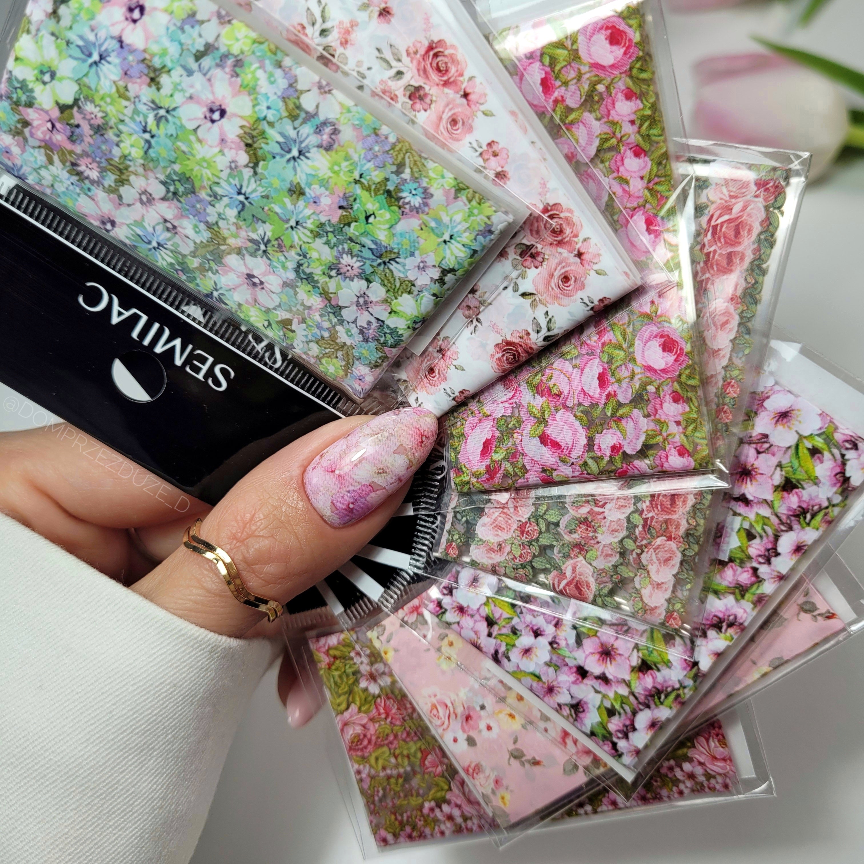 Semilac Nail Transfer Foil Blooming Flowers 33 - Semilac UK