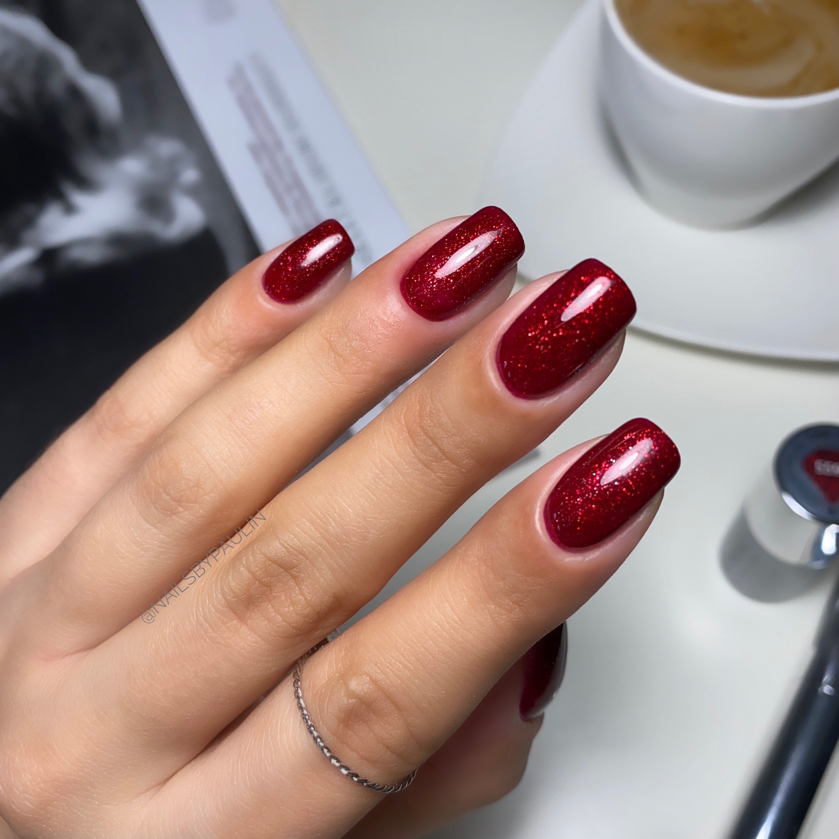 Semilac One Step Gel Polish Bottle 5ml 590 Glitter Red - Semilac UK