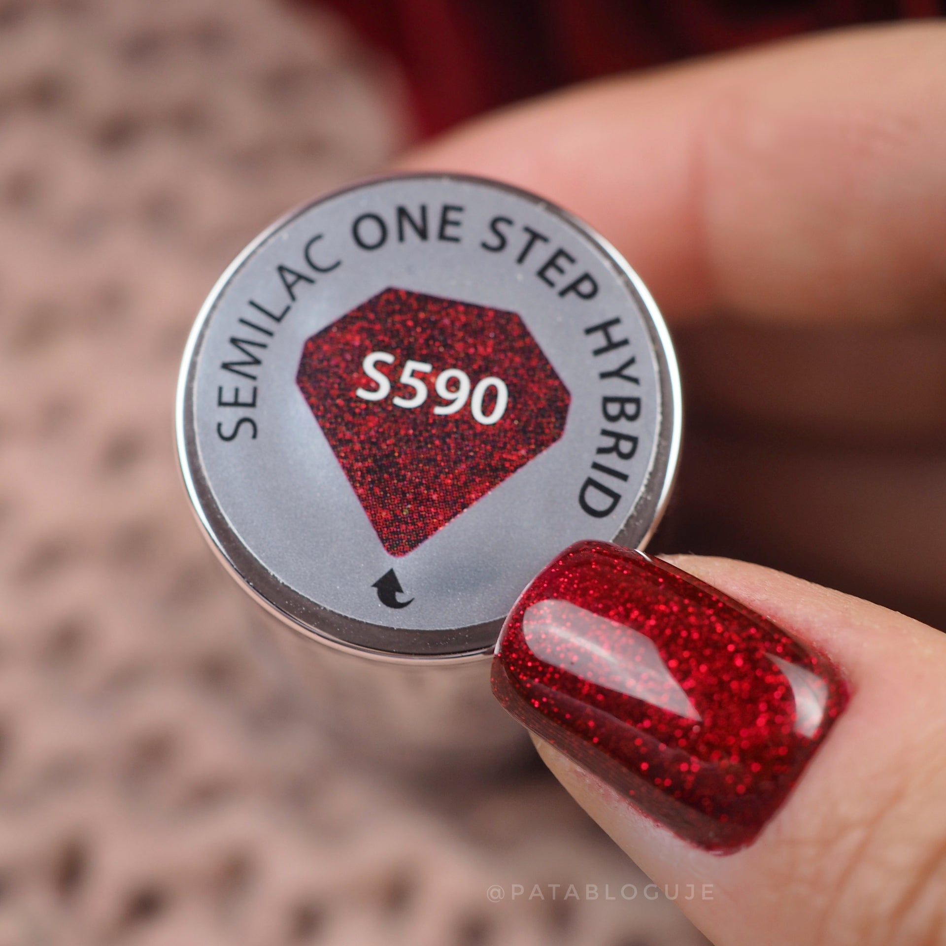 Semilac One Step Gel Polish Bottle 5ml 590 Glitter Red - Semilac UK