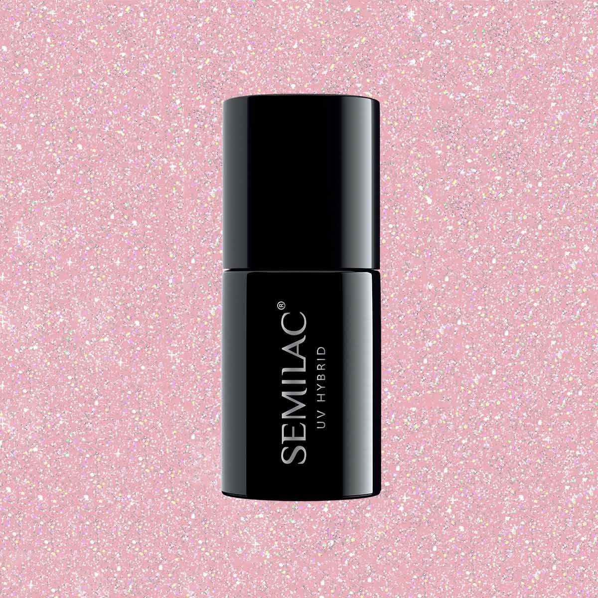 Semilac Extend Base 805 Glitter Dirty Nude Rose 5 in 1 UV Gel Polish7 ml - Semilac Shop