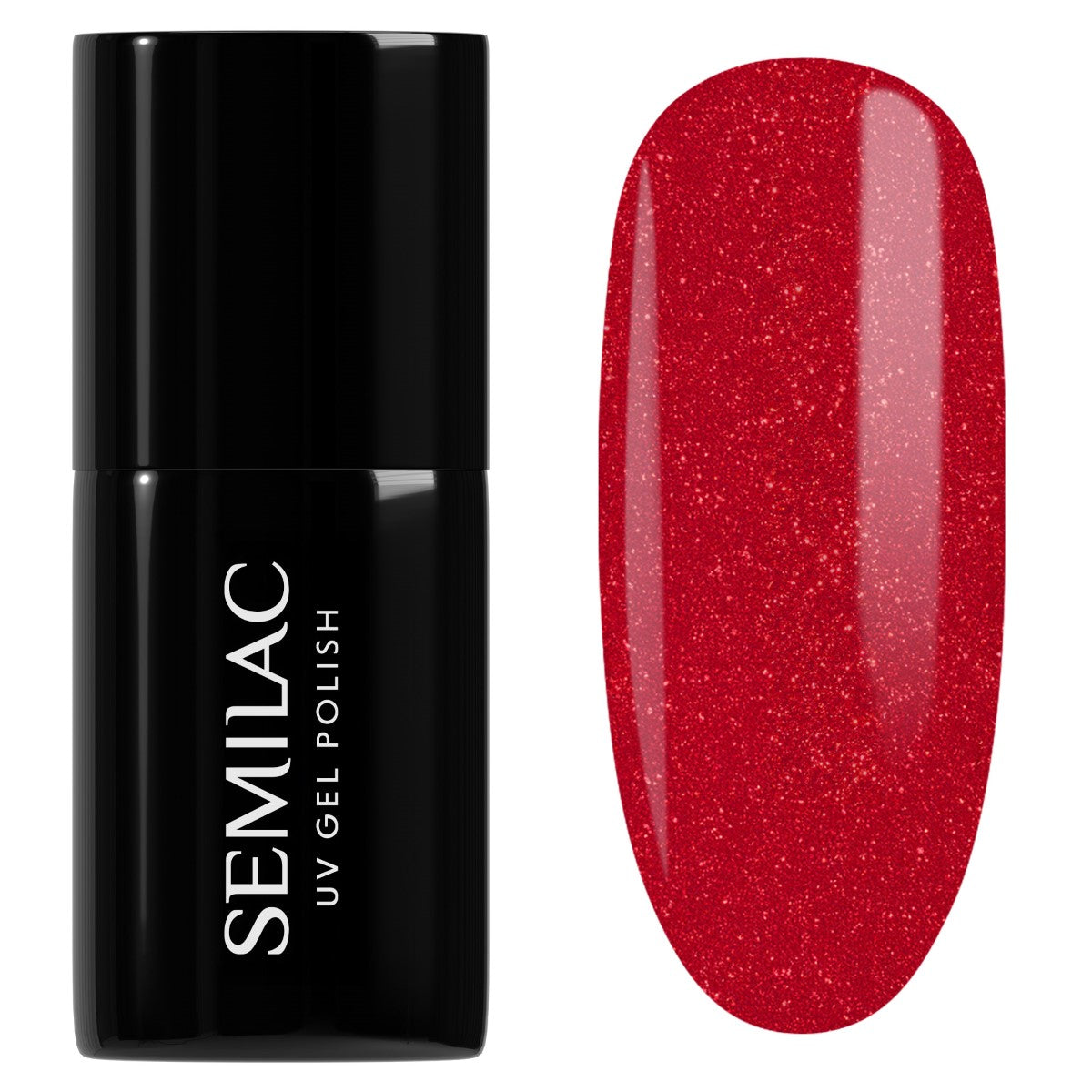 Semilac 025 Glitter Red UV Gel Polish