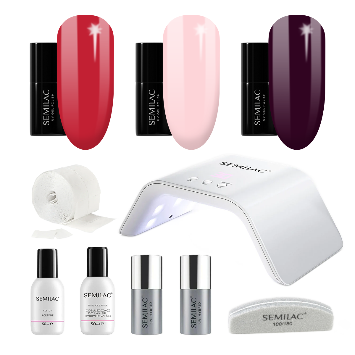 Semilac UV Gel Polish Starter Set TRY ME - 3 Colours Included!