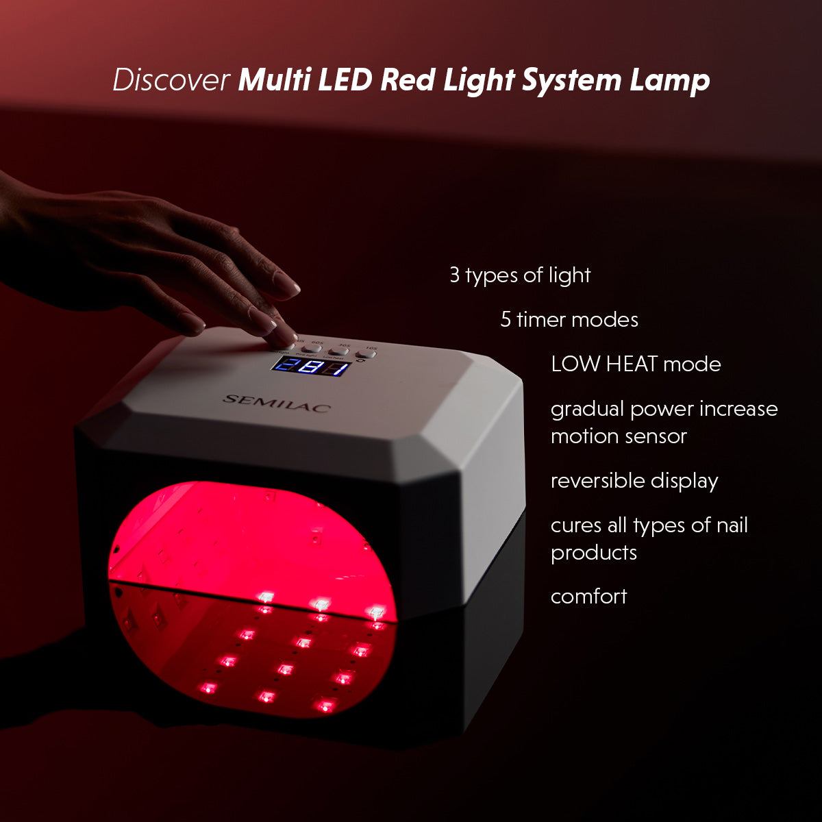 Semilac UV LED Lamp 24/48W Diamond - Multi LED Red Light System