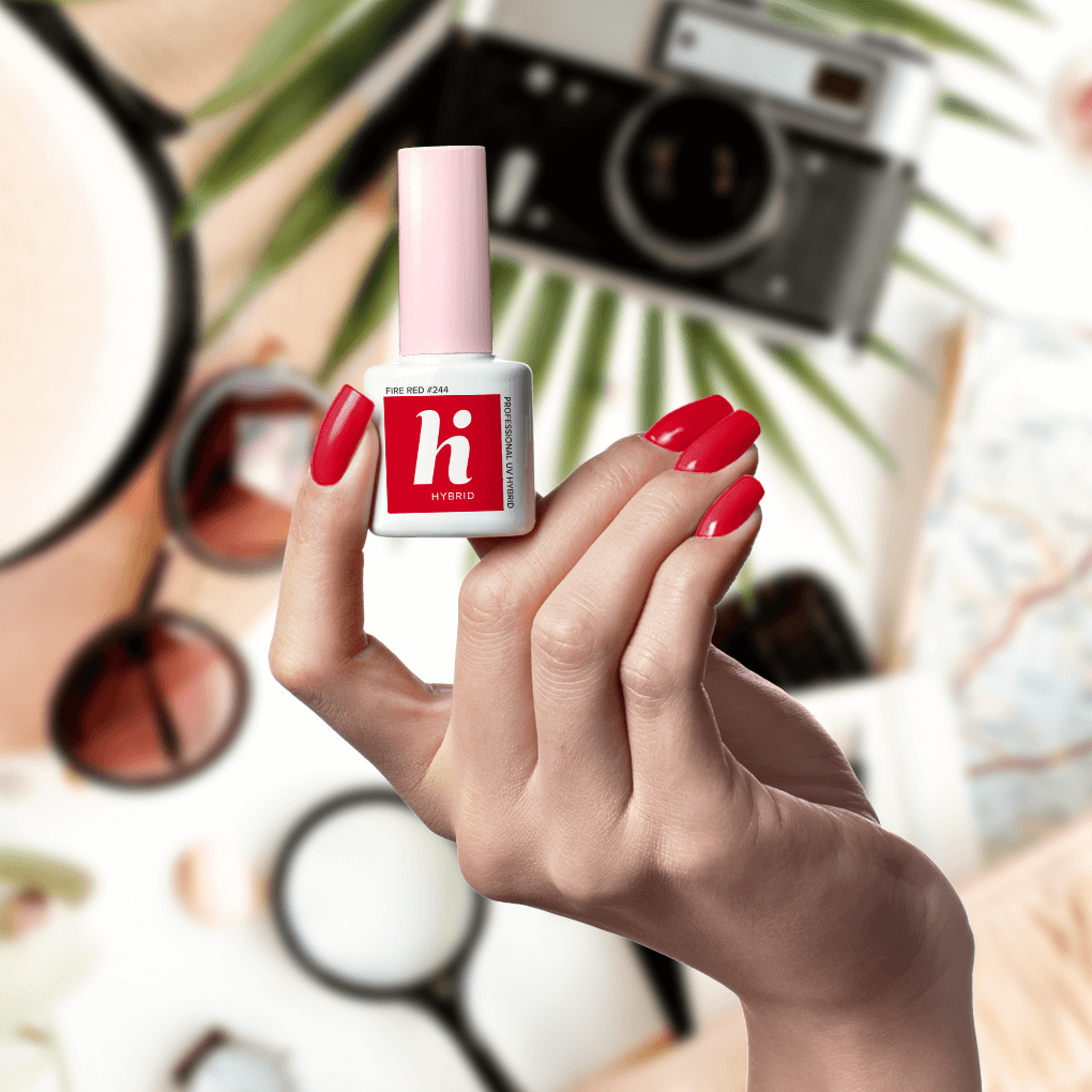 Hi Hybrid 244 Fire Red UV Gel Polish 5ml - hihybrid