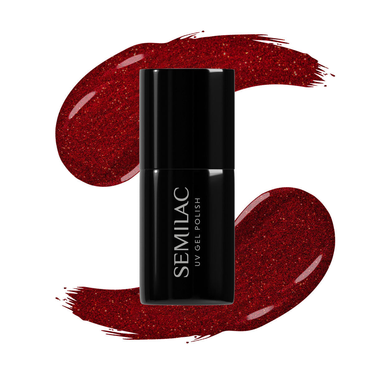 Semilac 347 Pretty Red Glitter UV Gel Polish 7ml - Semilac UK