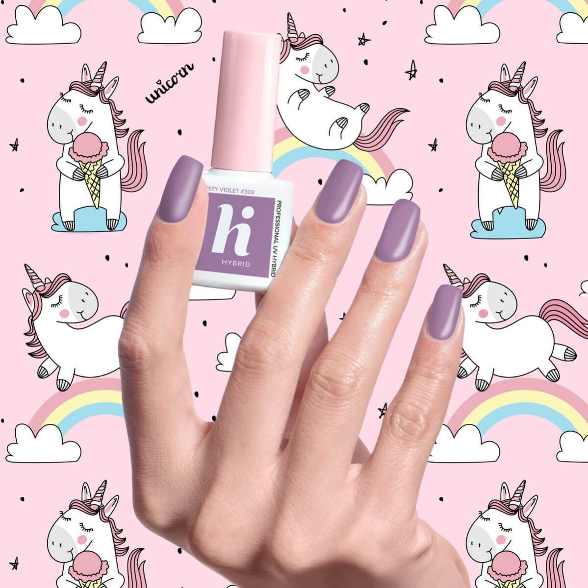Hi Hybrid 309 Dusty Violet UV Gel Polish 5ml