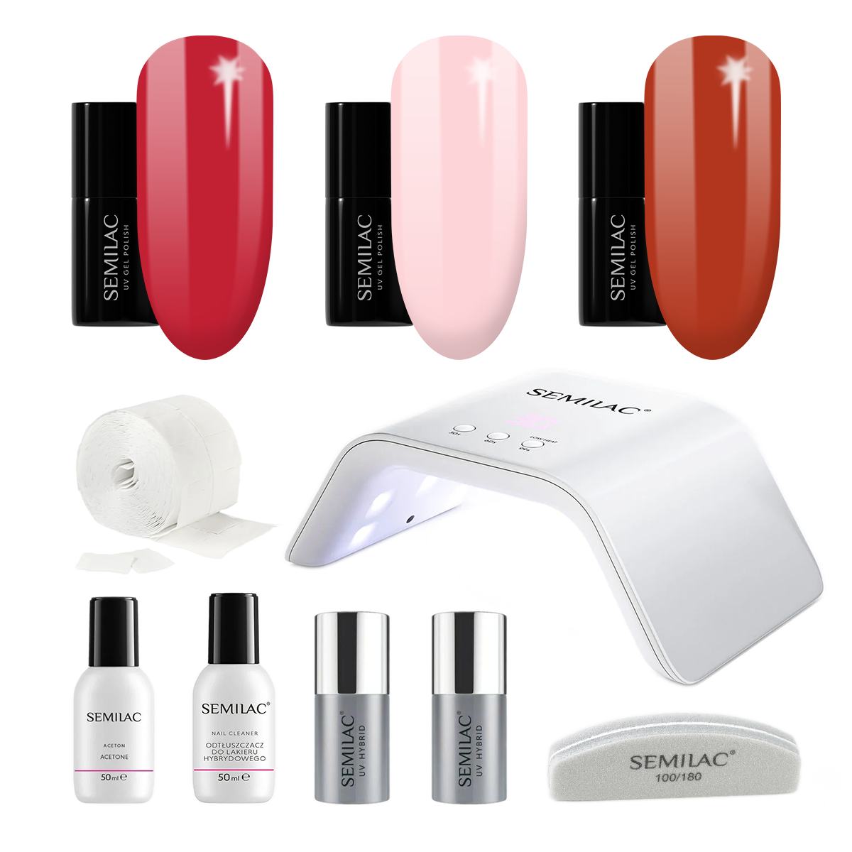 Semilac UV Gel Polish Starter Set TRY ME - 3 Colours Included!