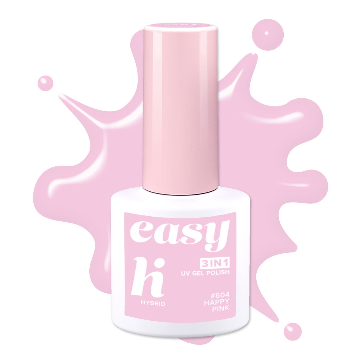 Hi Hybrid 604 EASY 3in1 Happy Pink UV Gel Polish 5ml