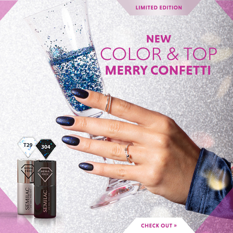 Semilac Colour & Top Merry Confetti Set