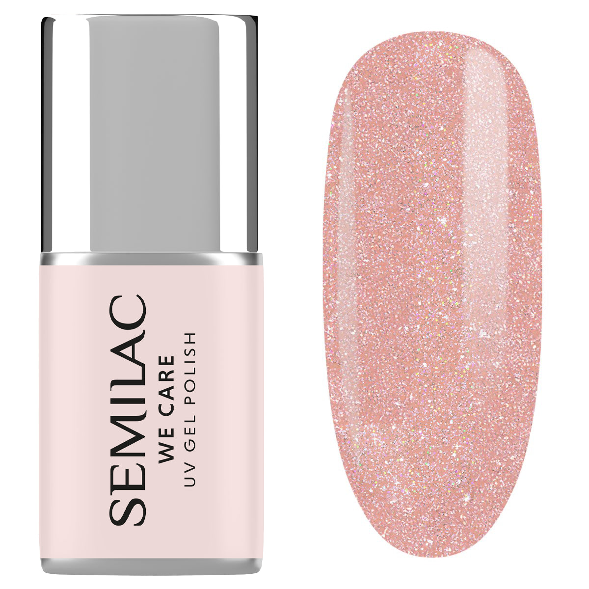Semilac Extend Care 5in1 804 Glitter Soft Beige 11ml - Builder Gel in a Bottle