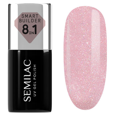 Semilac Smart Builder 805 Glitter Dirty Nude Rose - Builder Gel in a Bottle