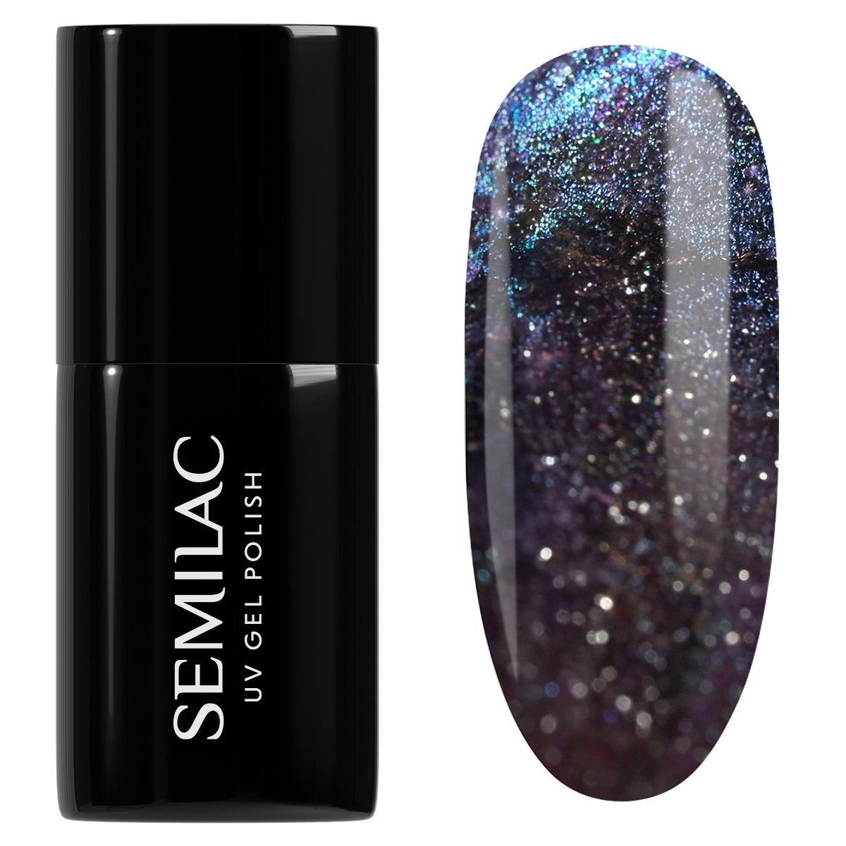 Semilac 828 Grey Holo UV Gel Polish