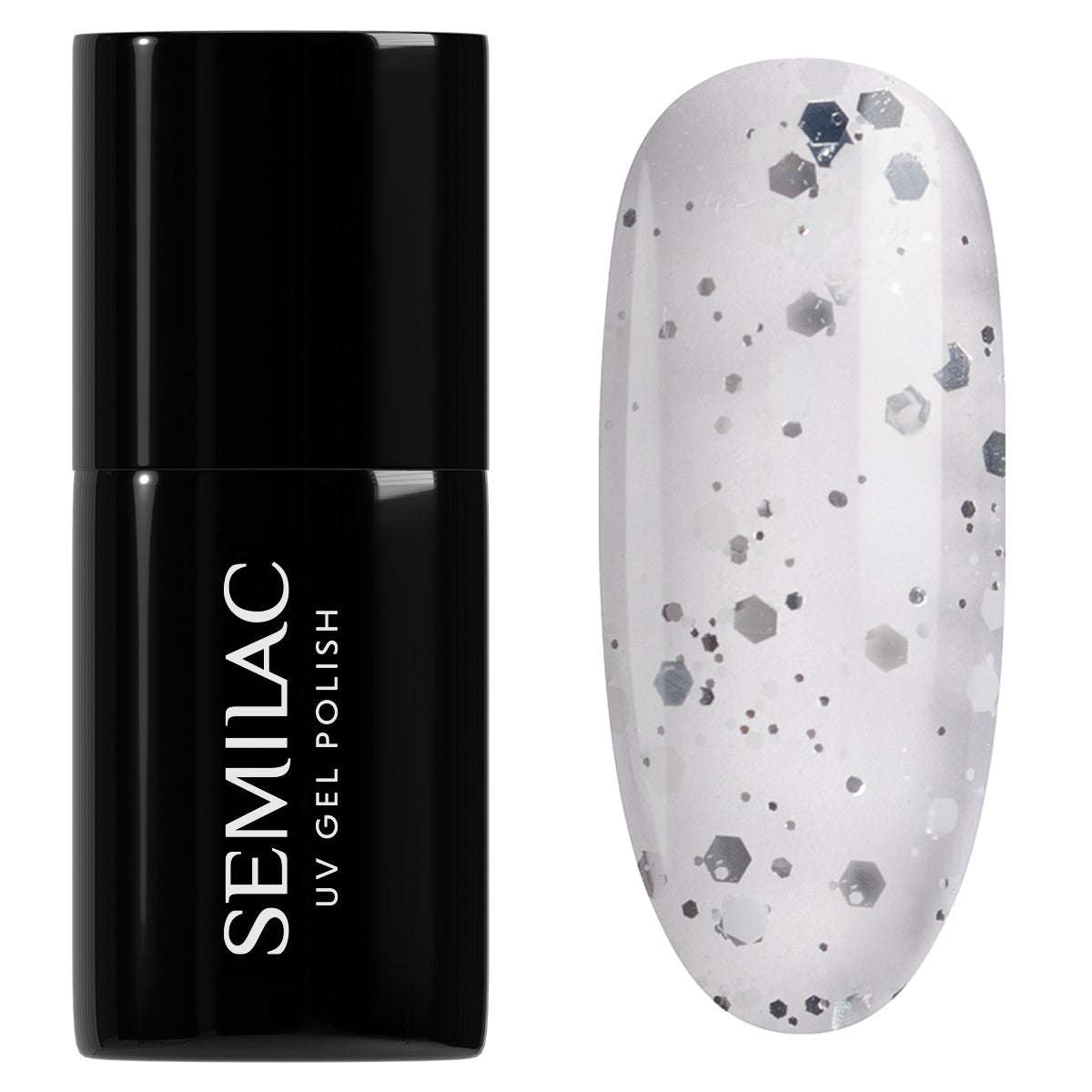 Semilac 924 Silver & White Drops UV Gel Polish